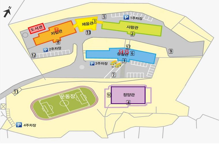 CCTV 안내표지판 학교배치도 이미지